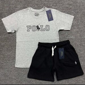 Polo by Ralph Lauren Gray and Black Kids Matching Set